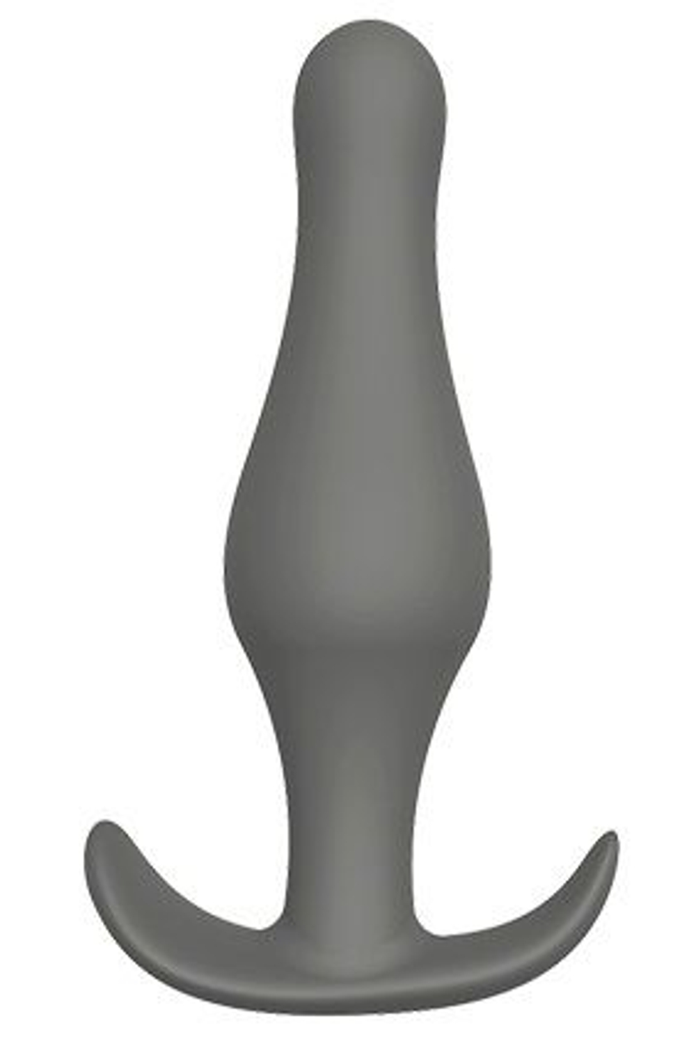 Серая анальная втулка Plug With T-handle - 10,3 см. (Цвет: серый)