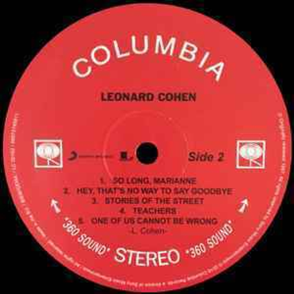 Leonard Cohen - Songs Of Leonard Cohen (Европа 2016г.)