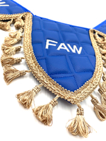 Вымпел тройной Faw (экокожа, синий с бежевой вышивкой)