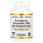 California Gold Nutrition, глюкозамин, хондроитин и МСМ с гиалуроновой кислотой, 60 растительных капсул