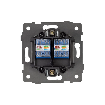 Механизм компьютерной розетки двойной SCT-MPC2-PL-BK-V (RJ-45, CAT6) (Arlight, -)
