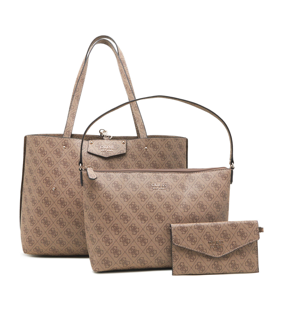 Двухсторонняя шопер 2 в 1+ поясная сумка Guess - коричневый(HWEBG8 39023)