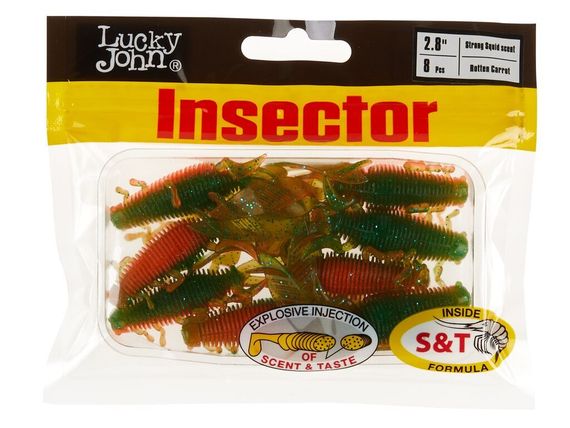 Виброхвосты съедобные LJ Pro Series INSECTOR 2,8in (7 см), цв. T56, 8 шт.