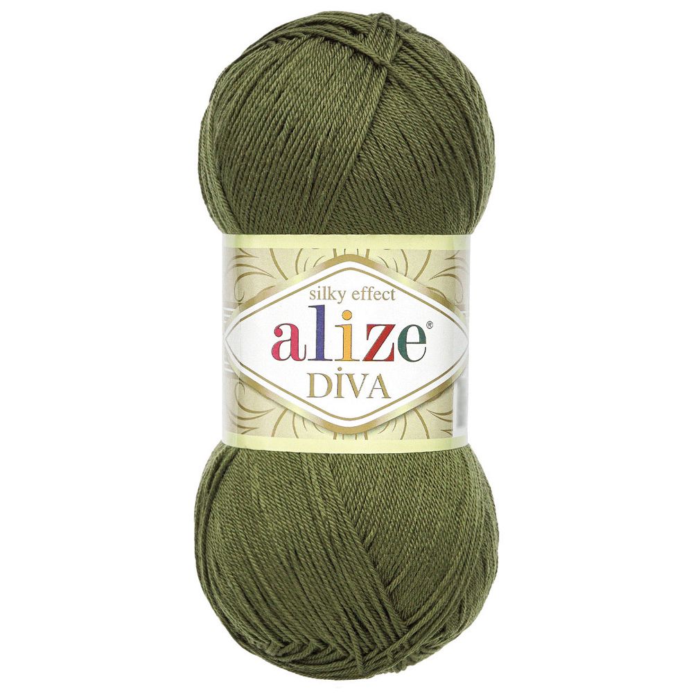 Пряжа Alize (Ализе) Diva / уп.5 мот. по 100 г, 350м, 273 хаки A
