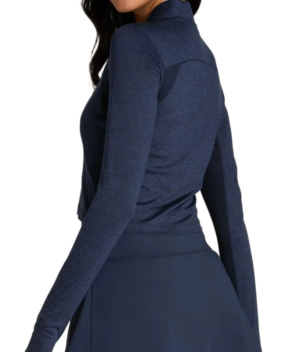 Женская Кофта теннисная Wilson Tennis Long-Sleeve All Day Full Zip - navy blue