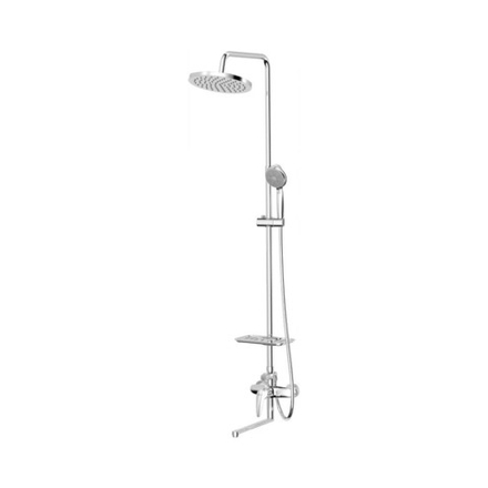 Душевая система Lemark Linara LM0462CF Ø 25 см и поворотным изливом 30 см, регулируемая высота, латунь/хром