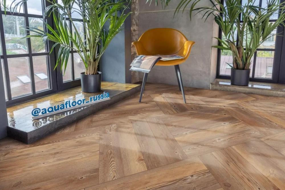 Кварцвиниловая SPC плитка Aquafloor Space Parquet Light AF4504PQL