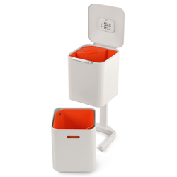 Контейнер для мусора с двумя баками totem compact, 40 л, белый