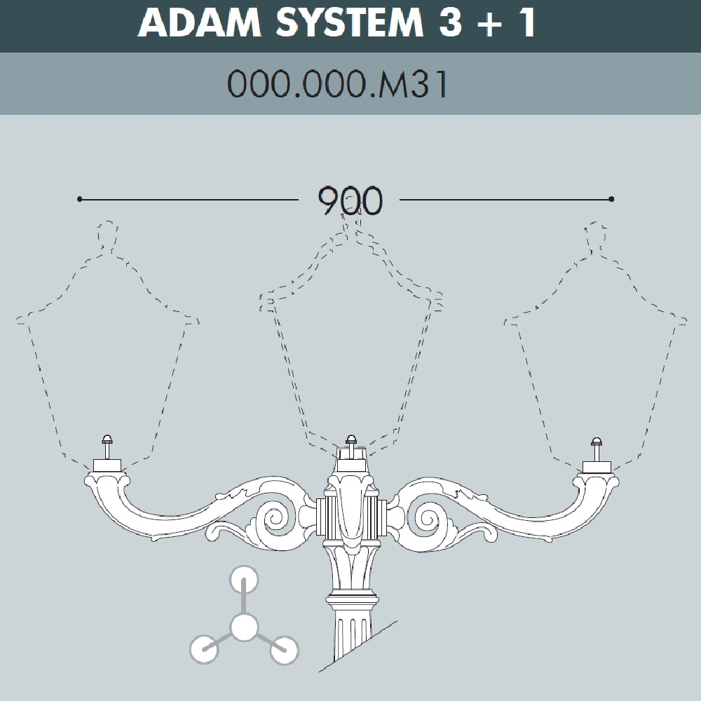 Консоль для паркового столба Fumagalli ADAM 000.000.M31.A0