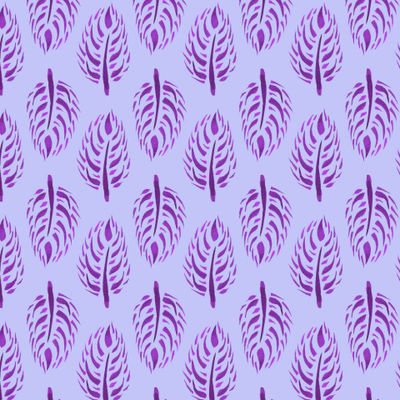 Buy fabric watercolor watercolor leaves - soft lilac blue