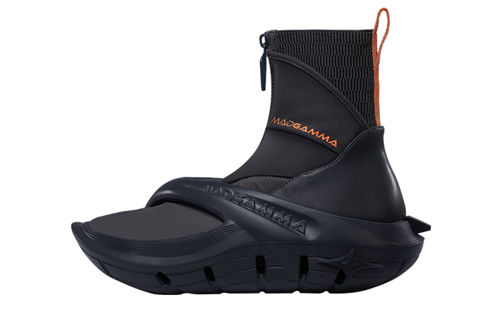 MADGAMMA Mid-Calf Boots Unisex Black/Orange