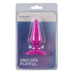 Лиловая анальная пробка Unicorn Playful - 10 см. (Цвет: лиловый)