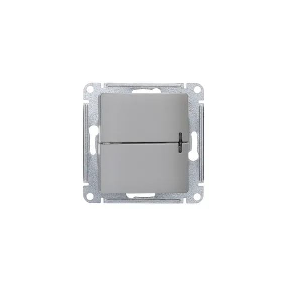 Выключатель двухклавишный с подсветкой Systeme Electric Glossa Платина GSL001253
