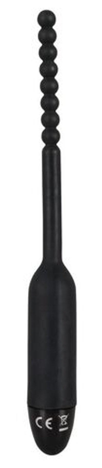 Чёрный вибростимулятор для уретры Silikon Dilator - 19 см. (Цвет: черный)