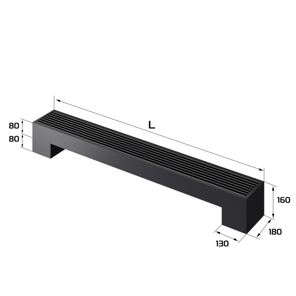 Конвектор напольный Royal Thermo STEP-80/180/1000-1-N-BL-LG-BL