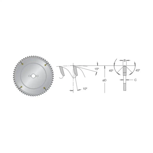 Пильный диск для ЛДСП 250x30x3.2/2.2x80 MS DIMAR 90106106