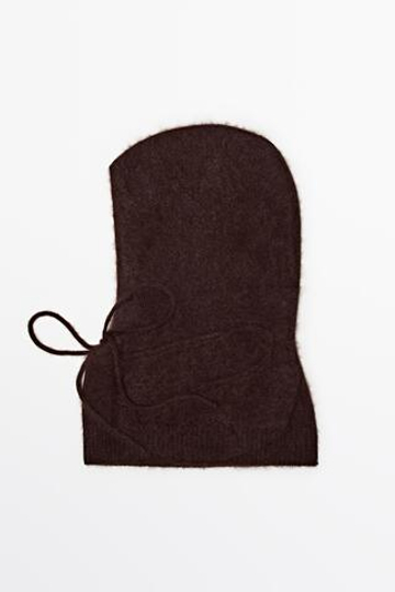 Massimo Dutti Балаклава из 100% кашемира на кулиске, баклажанный