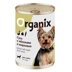 ORGANIX Консервы для собак Фрикасе из гуся с яблоками и морковкой, 400гр