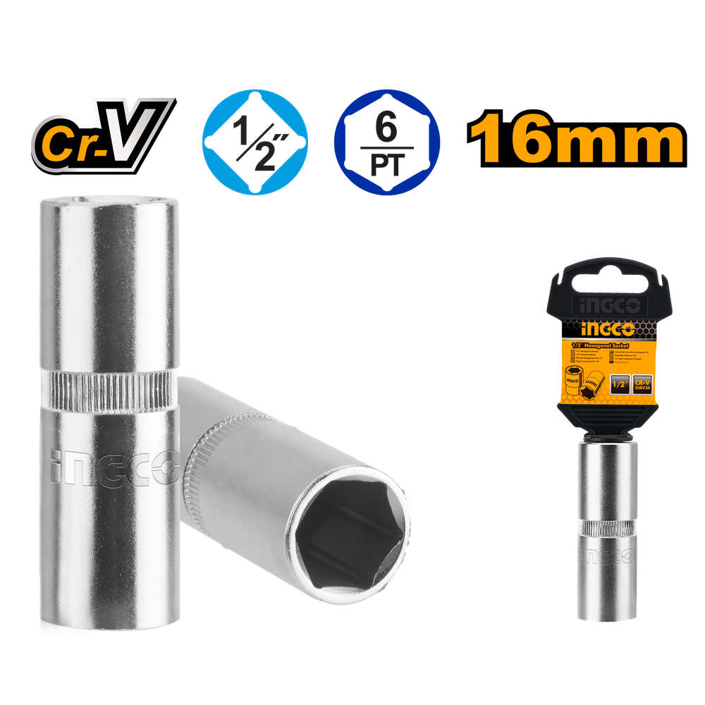 Головка для свечей зажигания INGCO HSPS12161 INDUSTRIAL 1/2" 16 мм Головка для свечей зажигания INGCO HSPS12161 INDUSTRIAL 1/2" 16 мм