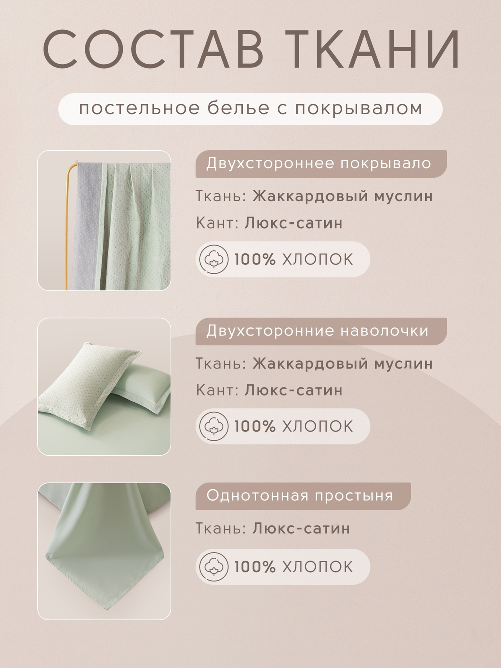 Комплект постельного белья Сатин Aurora Veil/Вуаль Авроры с Покрывалом AV005
