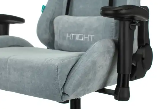 Кресло игровое Zombie Viking Knight серо-голубой Light-28 с подголов. крестов. металл