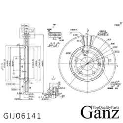 Диск тормозной передний с покрытием MB W202/W203/W210 all 96 /D=286mm GANZ GIJ06141