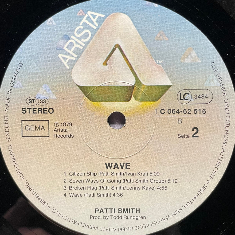 Patti Smith Group ‎– Wave (Германия 1979г.)