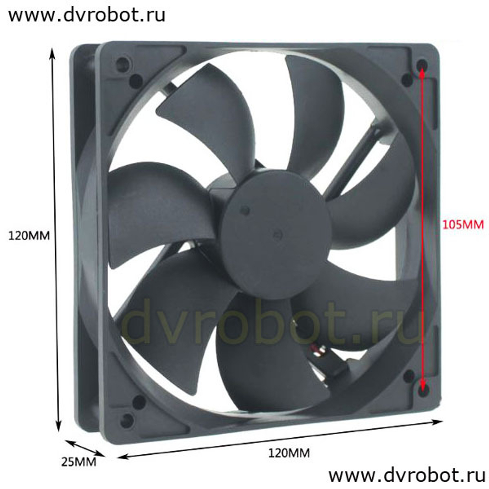 Вентилятор GDSTIME - 2Pin/12см/24V