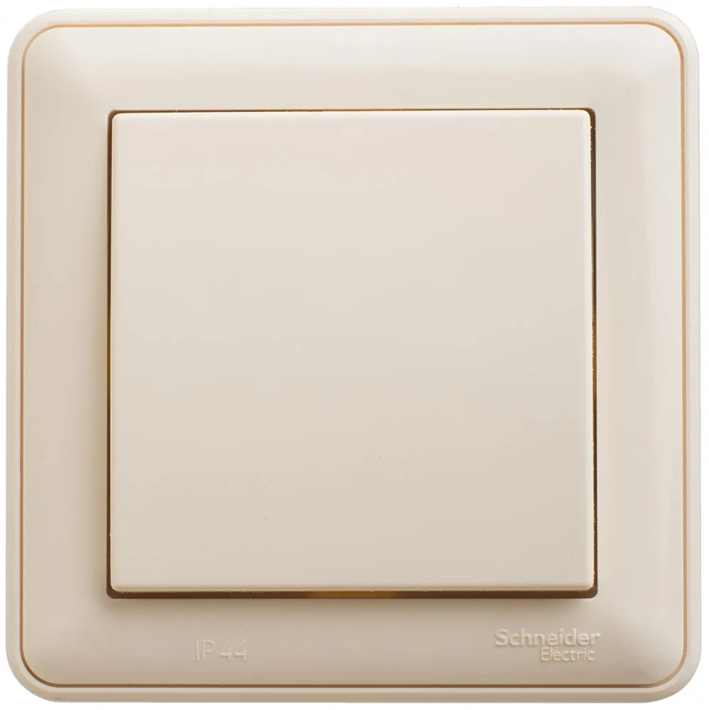 W59 AQUA 1-клавишный ПЕРЕКЛЮЧАТЕЛЬ, IP44, сх.6, 10АХ, в сборе, СЛОНОВАЯ КОСТЬ