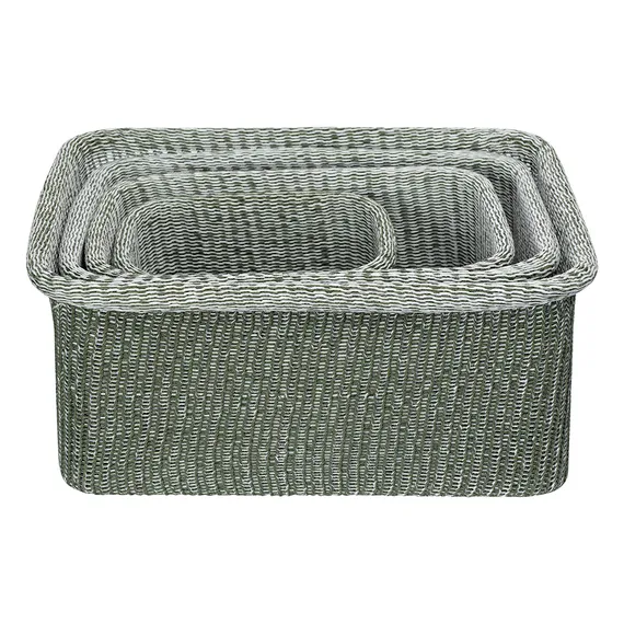 Набор из 4 корзин для хранения sustainable collection, оливковый