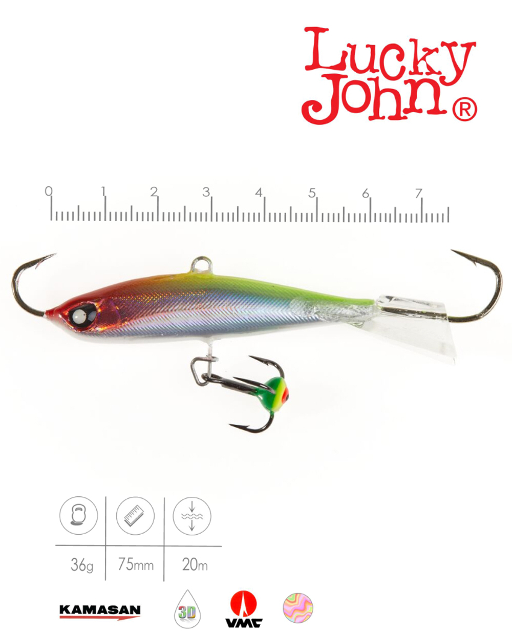 Балансир LUCKY JOHN Nordic №6 (+тройник), цвет 02H, арт. 51601-02H
