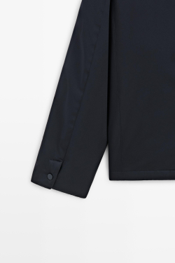 Massimo Dutti Пуховая куртка с воротником-стойкой, небесно-голубой