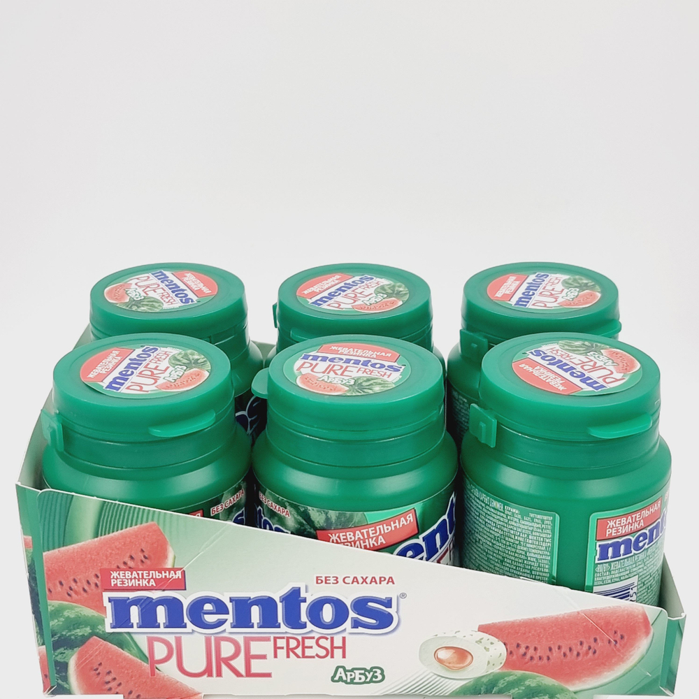 Mentos жевательная резинка Pure fresh Арбуз, (54х6) 324 г