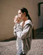 Zip-Up Hoodie Ragged LOGO Melange