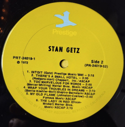 Винтажная виниловая пластинка LP Stan Getz (USA 1972)