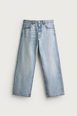 ZARA ДЖИНСЫ LOOSE FIT, ВЫЦВЕТШИЙ СИНИЙ