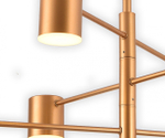 07650-6,33(3000K) Люстра Мекли золото d90 h30-78 Led 3*6w+3*8w (3000K). ТМ Kink Light