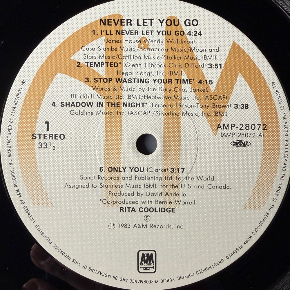 Rita Coolidge ‎– Never Let You Go (Япония 1983г.)