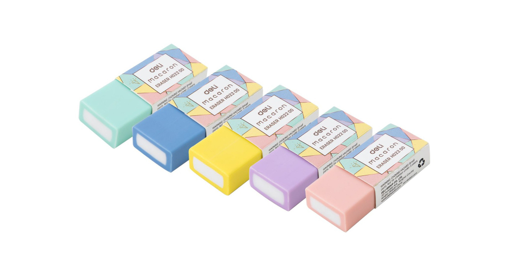 Ластик Deli Macaron 50x20x11мм ассорти EH02200