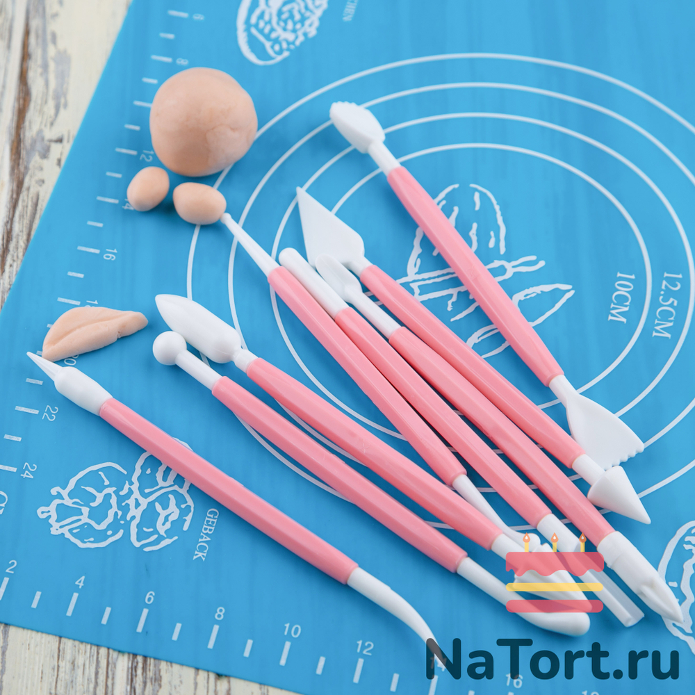 Комплект инструментов для моделирования кондитерских украшений (8 шт)