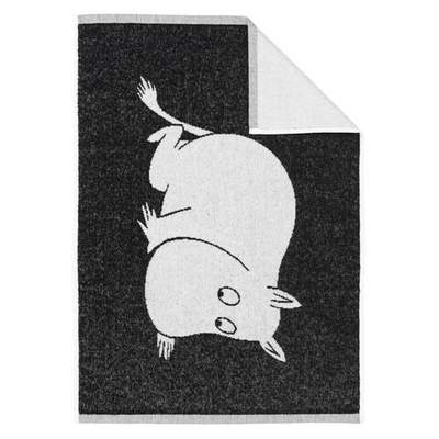 Полотенце 50x70 см Moomin Arabia, черное с рисунком Муми-тролль, с петлей, (из Финляндии)
