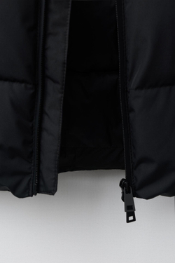 ZARA СТЕГАНЫЙ ЖИЛЕТ WATER REPELLENT, ЧЕРНЫЙ