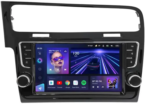 Магнитола для Volkswagen Golf 7 2012-2020 (рамка с крутилками и кнопками) - Teyes CC3-2K на Android 10, Быстрая, 2K QLED, CarPlay, 4G SIM-слот