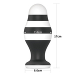 Черно-белая анальная втулка 6.5 X-Missioner Butt Plug - 17 см. (Цвет: черный с белым)