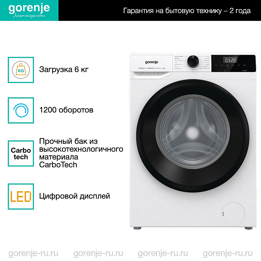 Стиральная машина Gorenje W1NHEI62SAS
