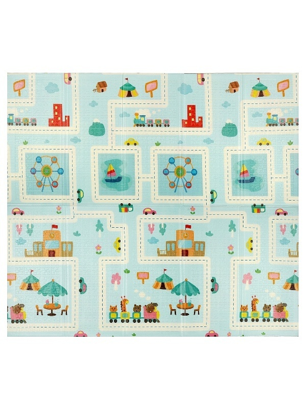 107238/Развивающий игровой коврик Elefantino, двусторонний, складной, размер 180*200*1 см