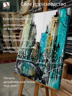 Интерьерная картина "Город абстракция", 50х70см 1шт.