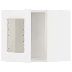 IKEA METOD  (ИКЕА МЕТОД)  -  Настенный шкаф со стеклянной дверцей - белый Энкёпинг/белый под дерево 40x40 см