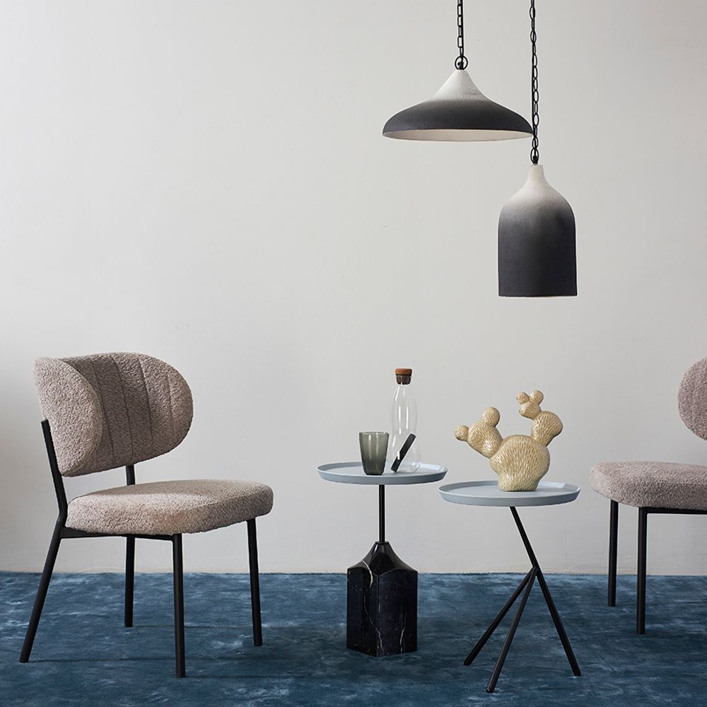Столик кофейный Sustainable collection, Ø38 см, серый/черно-белый