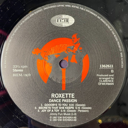 Винтажная виниловая пластинка LP Roxette Dance Passion The Remix Album (Швеция 1987)